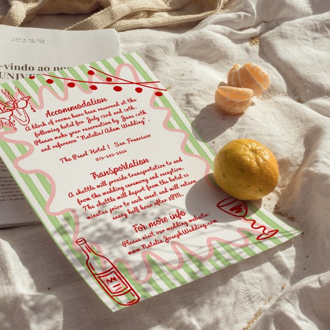 Tarjeta De Recepción Detalles de la diversión Boda Quirky con la mano d (Subido por el creador)