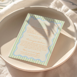 Tarjeta De Recepción Detalles de la diversión del Boda captado por mano