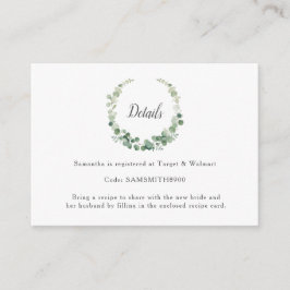 Tarjeta De Recepción Detalles de la ducha de novia de Eucalyptus Greene