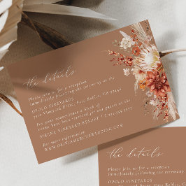 Tarjeta De Recepción Detalles de la elegante boda Boho Dahlia Wildflowe