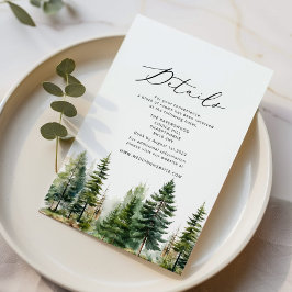 Tarjeta De Recepción Detalles de la elegante boda de invierno del pinar
