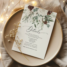 Tarjeta De Recepción Detalles de la elegante boda de invierno en evergr