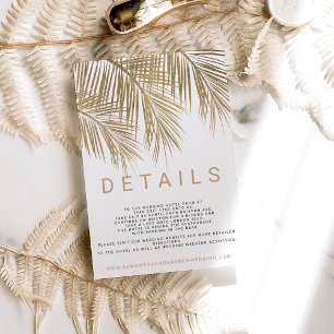 Tarjeta De Recepción Detalles de la elegante boda de la flauta palmera
