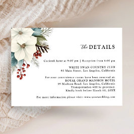 Tarjeta De Recepción Detalles de la elegante y rústica boda invernal fl