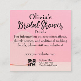 Tarjeta De Recepción Detalles de la encantadora ducha de novia rosa