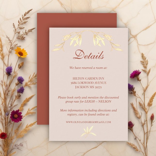 Tarjeta De Recepción Detalles de la eterna boda rústica floral (Subido por el creador)