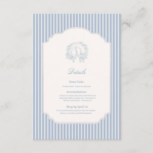 Tarjeta De Recepción Detalles de la fiesta de jardín de boda azul polvo
