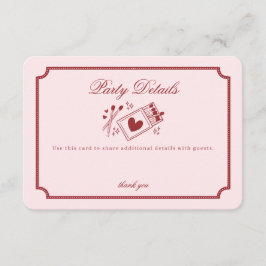 Tarjeta De Recepción Detalles de la fiesta rosa de pareja perfecta hech