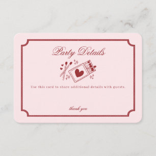 Tarjeta De Recepción Detalles de la fiesta rosa de pareja perfecta hech