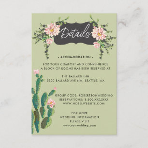 Tarjeta De Recepción Detalles de la flor de Cactus en el desierto