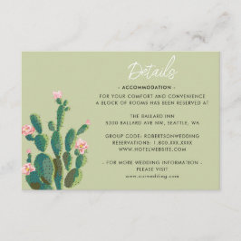 Tarjeta De Recepción Detalles de la flor de Cactus en el desierto