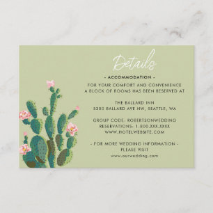 Tarjeta De Recepción Detalles de la flor de Cactus en el desierto