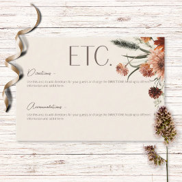 Tarjeta De Recepción Detalles de la flor de roya y crema de otoño del B