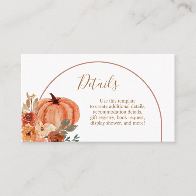 Tarjeta De Recepción Detalles de la Floral del Arco de Boho de Terracot (Anverso)