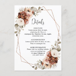 Tarjeta De Recepción Detalles de la geométrica rústica de hierba de Ter