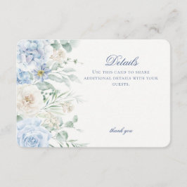 Tarjeta De Recepción Detalles de la hidrangea de flores azules