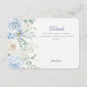 Tarjeta De Recepción Detalles de la hidrangea de flores azules