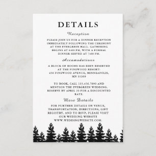 Tarjeta De Recepción Detalles de la minimalista boda de invierno en bla