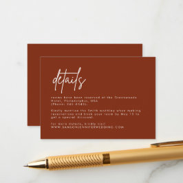 Tarjeta De Recepción Detalles de la moderna Minimalista Terracota Boho