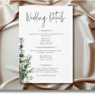Tarjeta De Recepción Detalles de la naturaleza invernal rusa y Boda de 