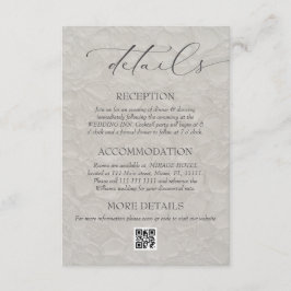 Tarjeta De Recepción Detalles de la Neutral Elegante Boda QR