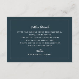 Tarjeta De Recepción Detalles de la Página Web de la Boda con Borde For