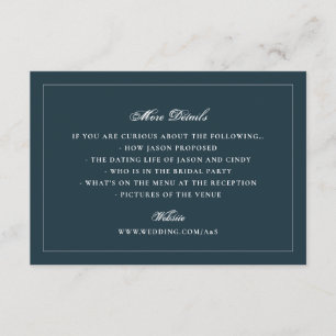 Tarjeta De Recepción Detalles de la Página Web de la Boda con Borde For
