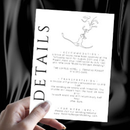 Tarjeta De Recepción Detalles de la pareja de Bodas de besos de arte de