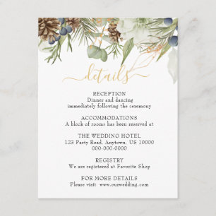 Tarjeta De Recepción Detalles de la vegetación rústica de los bosques y