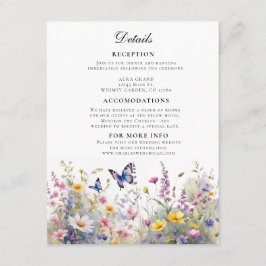 Tarjeta De Recepción Detalles de las flores silvestres brillantes