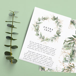 Tarjeta De Recepción Detalles de Leafy Eucalyptus Wreath Elegant Moss