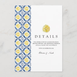 Tarjeta De Recepción Detalles de los mosaicos de limón mediterráneo