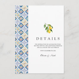 Tarjeta De Recepción Detalles de los mosaicos de limón mediterráneo