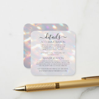 Tarjeta De Recepción Detalles de Luces Iridescentes Personalizadas