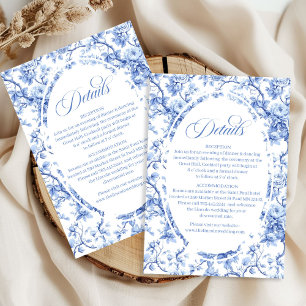 Tarjeta De Recepción Detalles de lugar de celebración de boda de toile