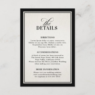 Tarjeta De Recepción Detalles de lujo negro modernos y formales de dine
