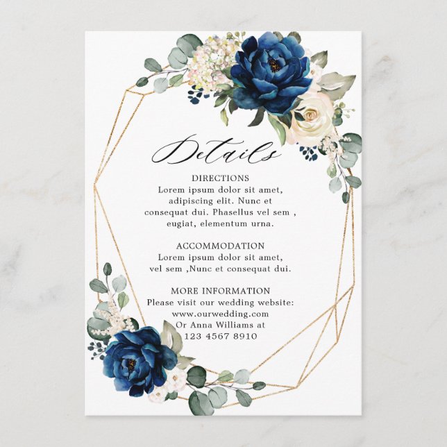 Tarjeta De Recepción Detalles de marfil geométricos del champán blanco  (Anverso)