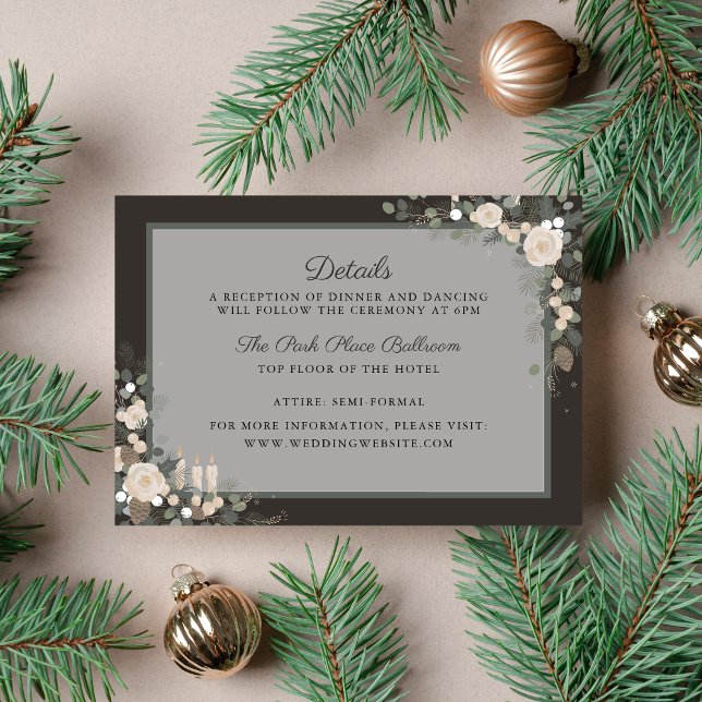 Tarjeta De Recepción Detalles de Navidades de invierno de feriado de pi (Subido por el creador)