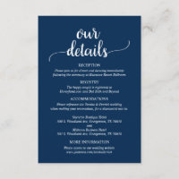 Detalles de nuestro Boda, guión azul de la Marina