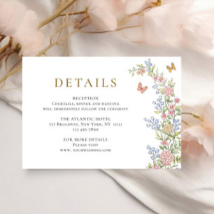 Tarjeta De Recepción Detalles de Ornate Grace Pastel Rubor Floral Boda
