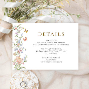 Tarjeta De Recepción Detalles de Ornate Grace Pastel Rubor Floral Boda