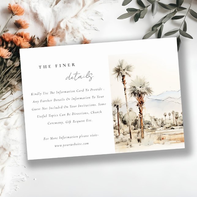 Tarjeta De Recepción Detalles de Palm Springs California Landscape Boda (Subido por el creador)
