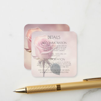 Tarjeta De Recepción Detalles de Rosa Rosa Única Personalizada