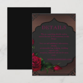 Tarjeta De Recepción Detalles de Rosas Rojas Gothic Marco Antiguo