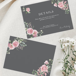 Tarjeta De Recepción Detalles de Rosas Rosadas Modernas para Graduación