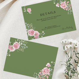 Tarjeta De Recepción Detalles de Rosas Rosadas Modernas para Graduación