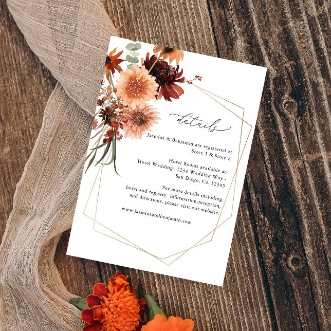 Tarjeta De Recepción Detalles de Rustic Earth y Champagne Florines 3 (Subido por el creador)