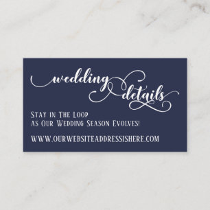 Tarjeta De Recepción Detalles de sitio web boda en guión elaborado, mar