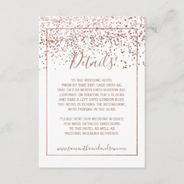 Tarjeta De Recepción detalles de tipografía blanca de confeti de oro Ro