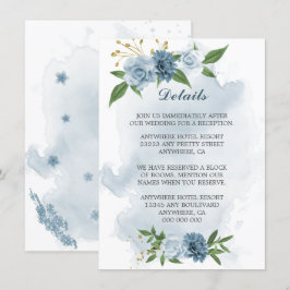 Tarjeta De Recepción detalles de vegetación de flores azules